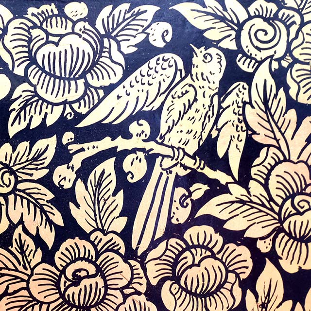 Thai Motif: bird, flowers anf snake