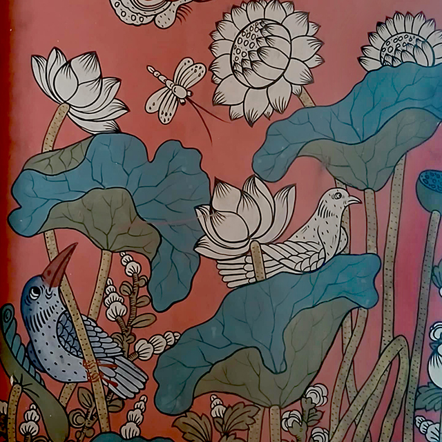 Thai Motif: lotus clump & animals