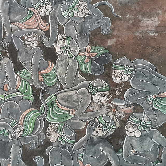 Monkeys smoking marijuana