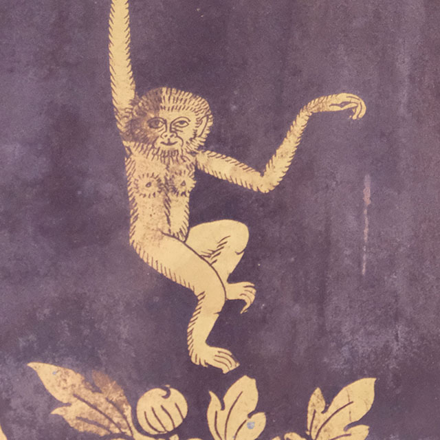 Thai Motif: flowers and gibbon