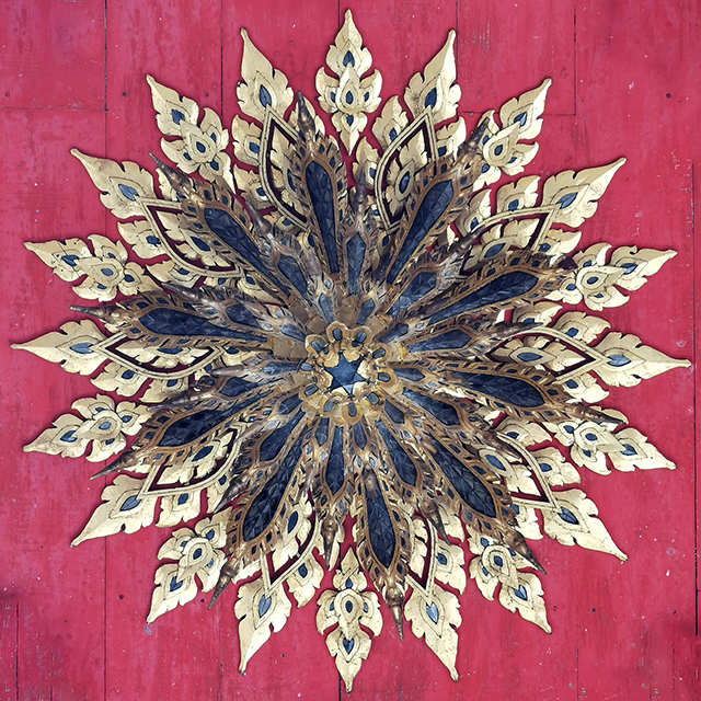 Ceiling star wood carving