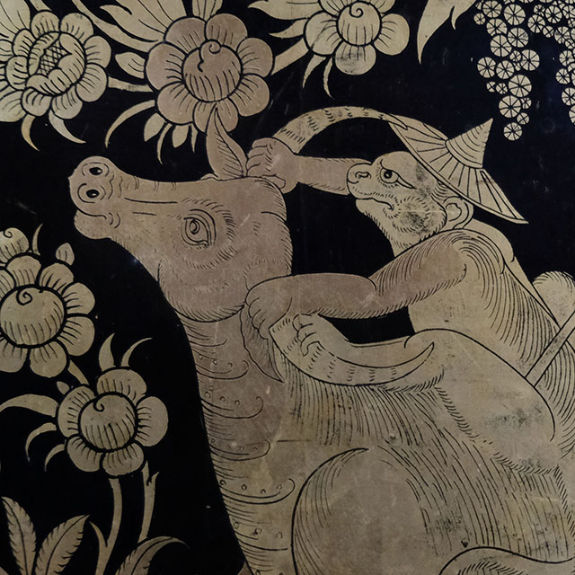 Thai Motif: Monkey with buffalo