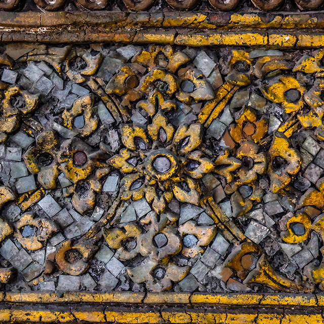 Glass mosaic stucco patterns