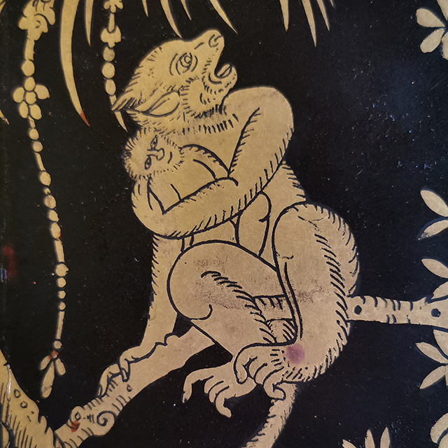 Thai Motif: Monkey and baby monkey