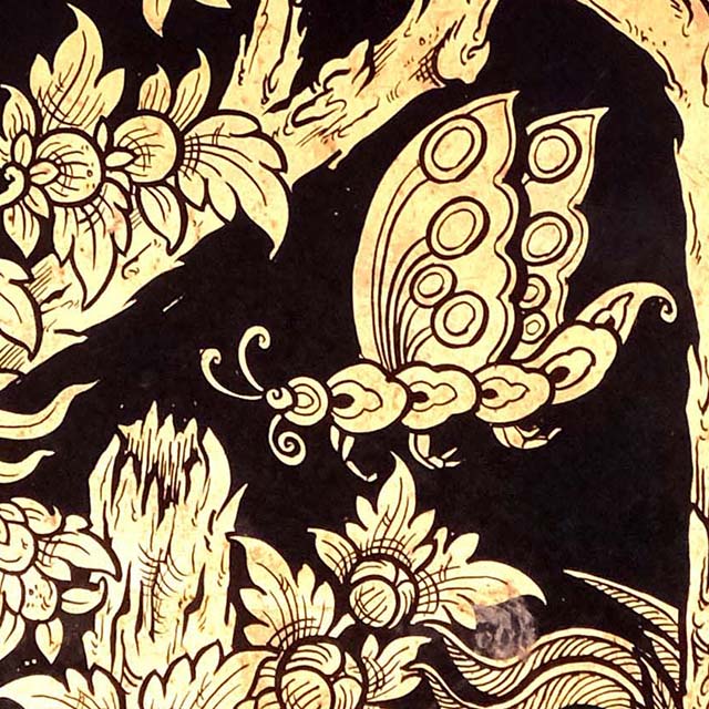 Thai Motif: Butterfly and flowers