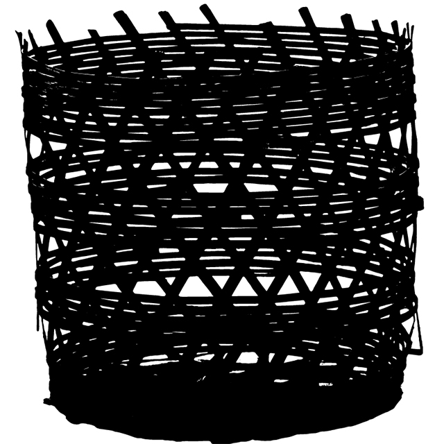 Thai Form : A traditional Thai bamboo trash basket.