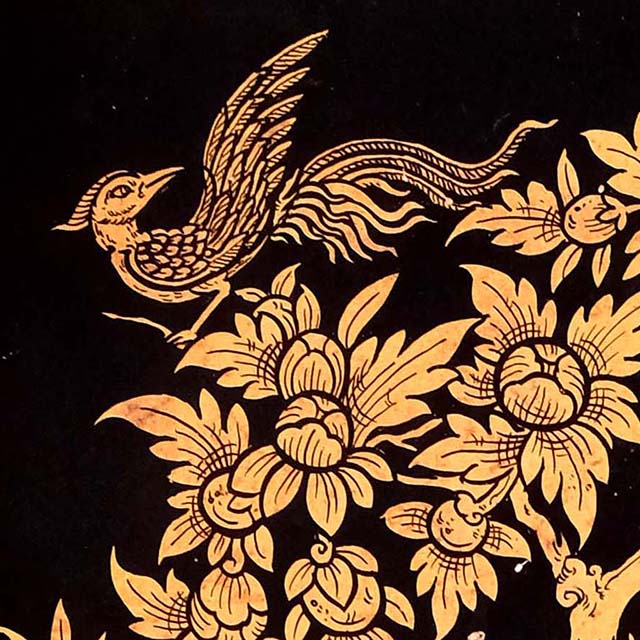 Thai Motif: Bird and flowers