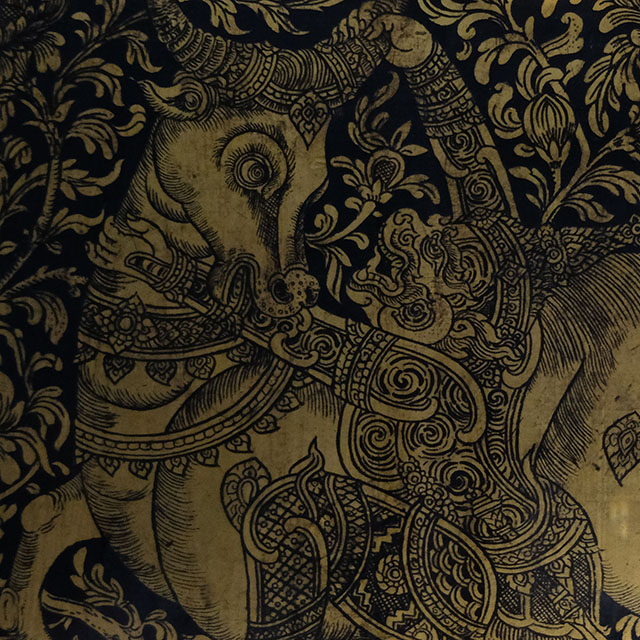 Thai Motif: Monkey and buffalo